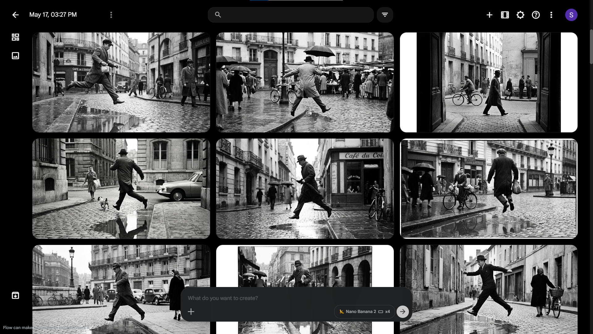 Nano Banana 2 对 Henri Cartier-Bresson 的刻板印象是“男人跳过积水”,甚至产生不了第二个画面。